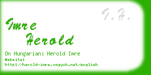 imre herold business card